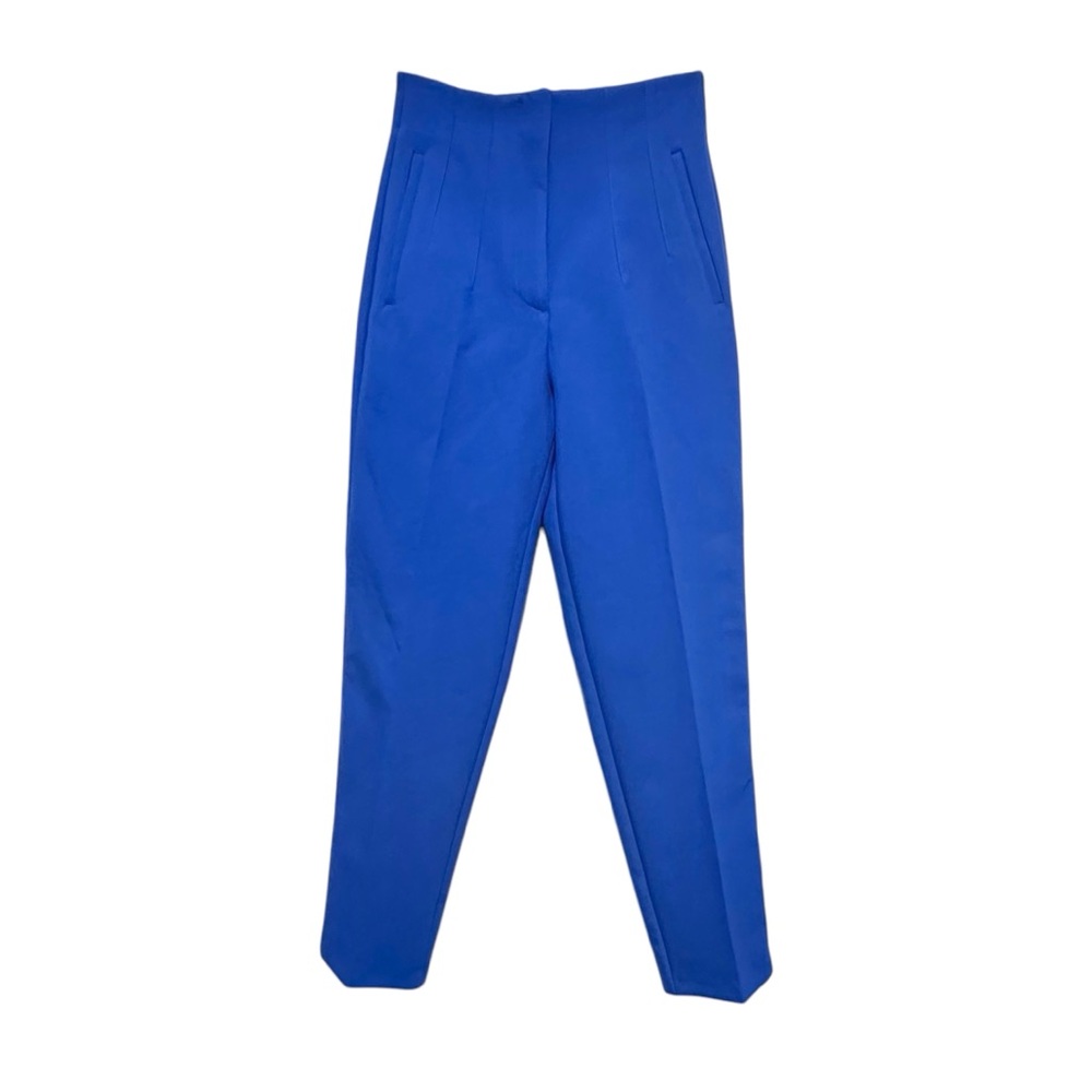 Zara Blue High Waist Front Pleats Trouser Size XS